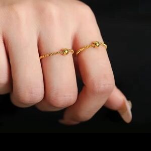 Elegant Gold Chain Ring Set